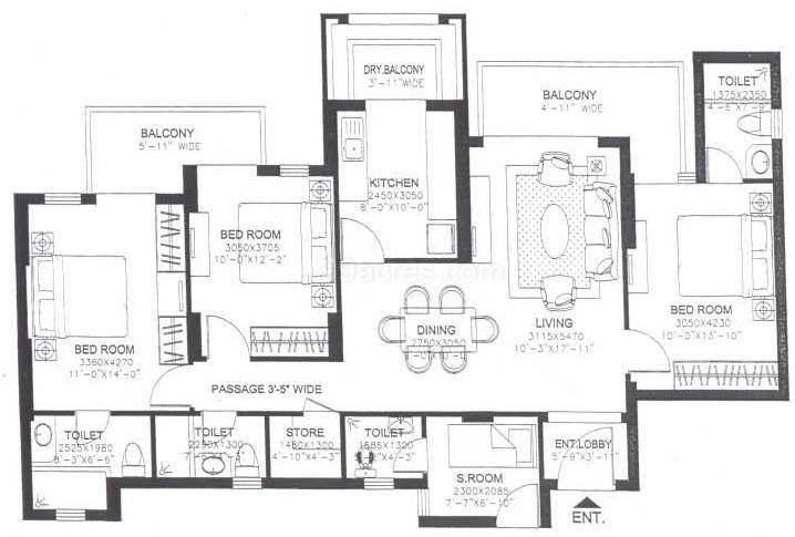 Floor plan, DLF Regal Towers