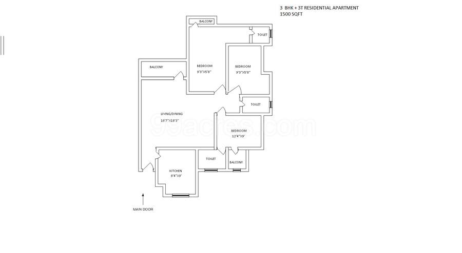 Floor plan, DLF Regency Park 1