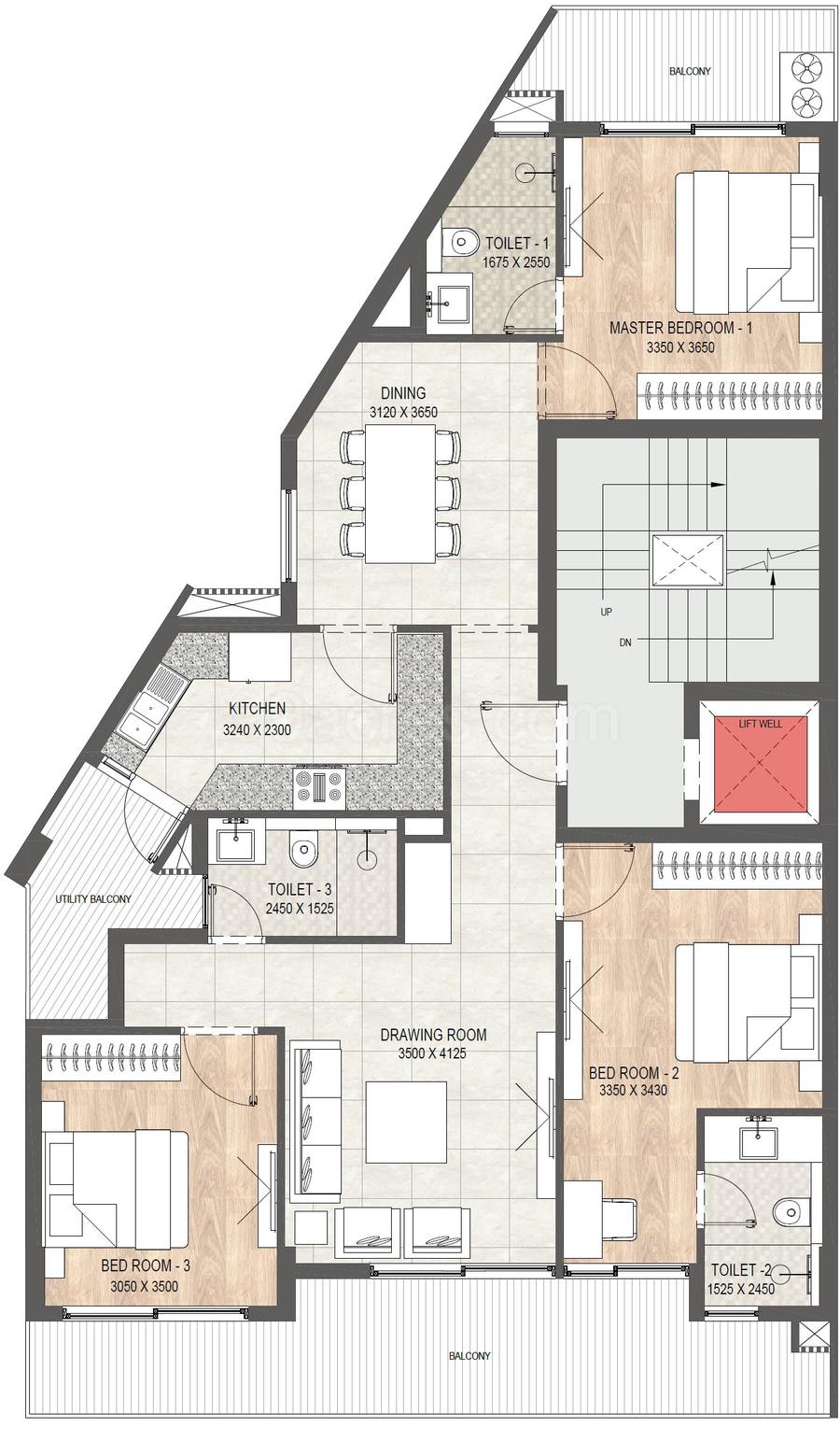 Floor plan, DLF Siris Floors