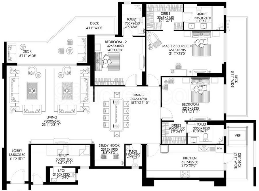 Floor plan, DLF The Crest
