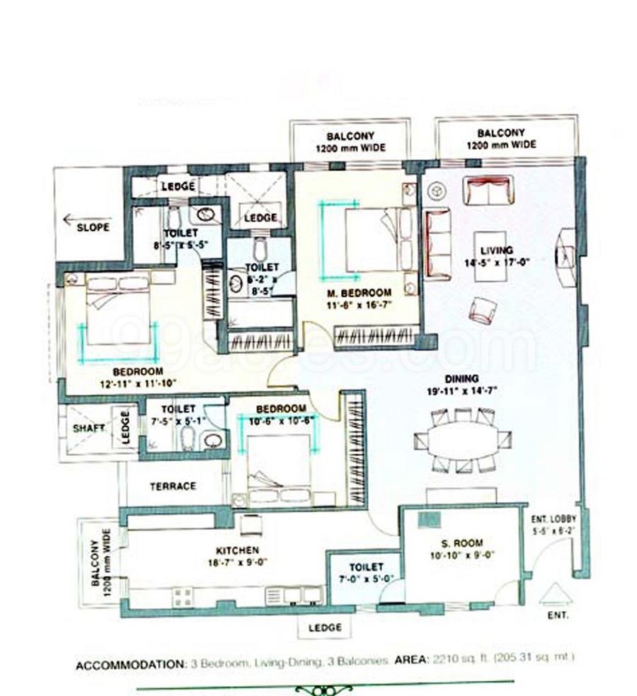 Floor plan, DLF Trinity Towers