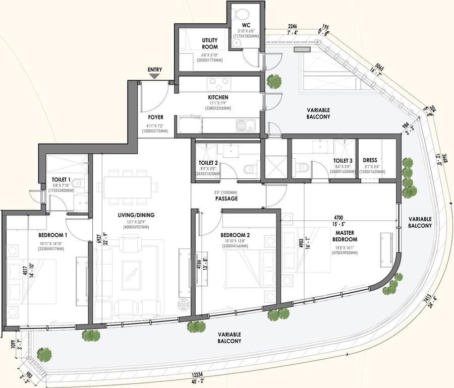 Floor plan, Eldeco Terra and Sol