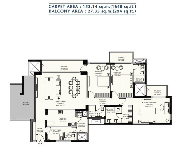 Floor plan, Emaar Amaris