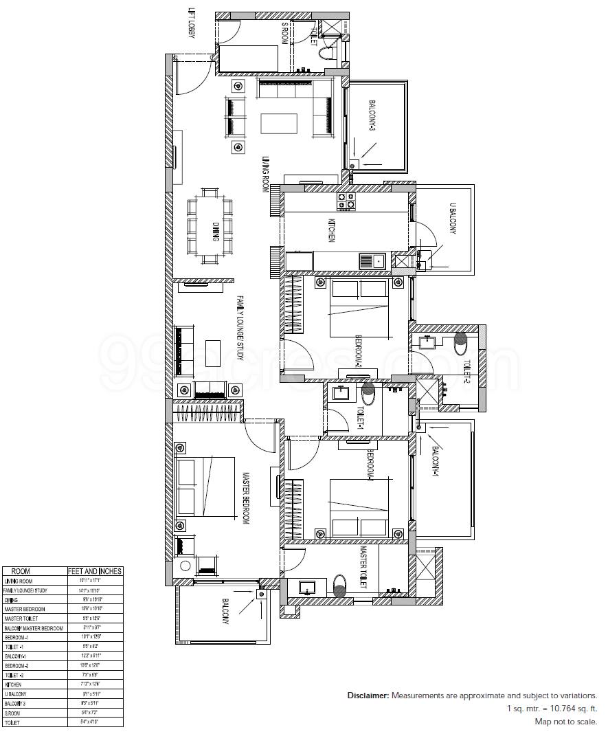 Floor plan, Emaar Emerald Classic