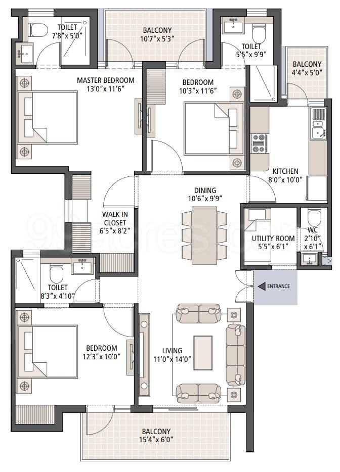 Floor plan, Emaar MGF Palm Hills