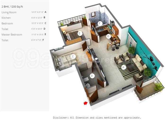 Floor plan, Emaar MGF Palm Studios