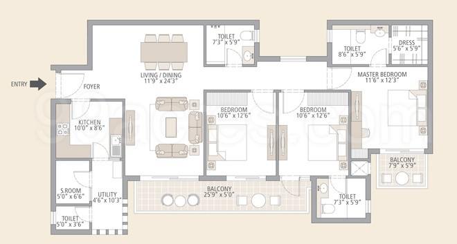 Floor plan, Emaar MGF The Enclave
