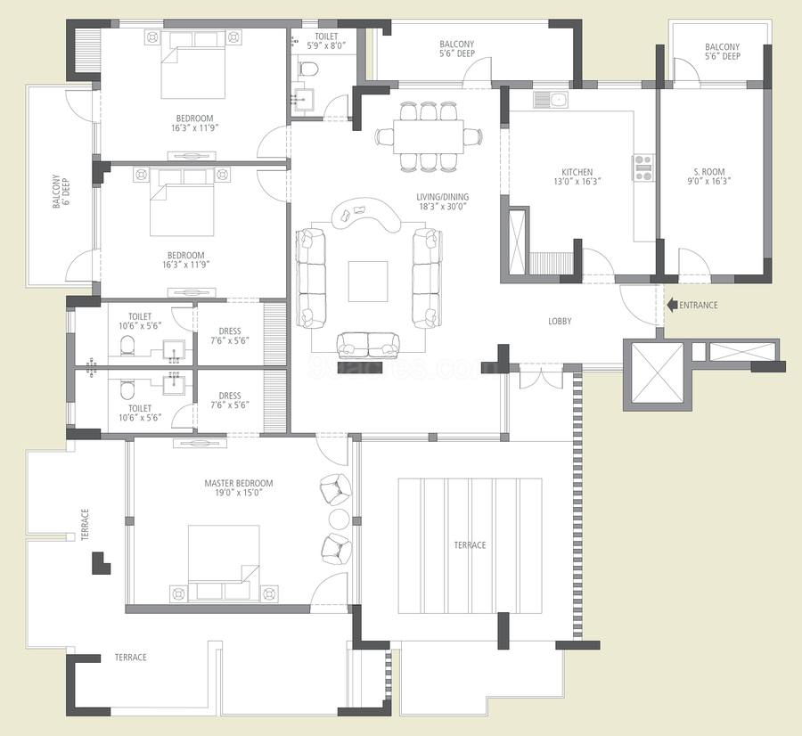 Floor plan, Emaar MGF The Vilas