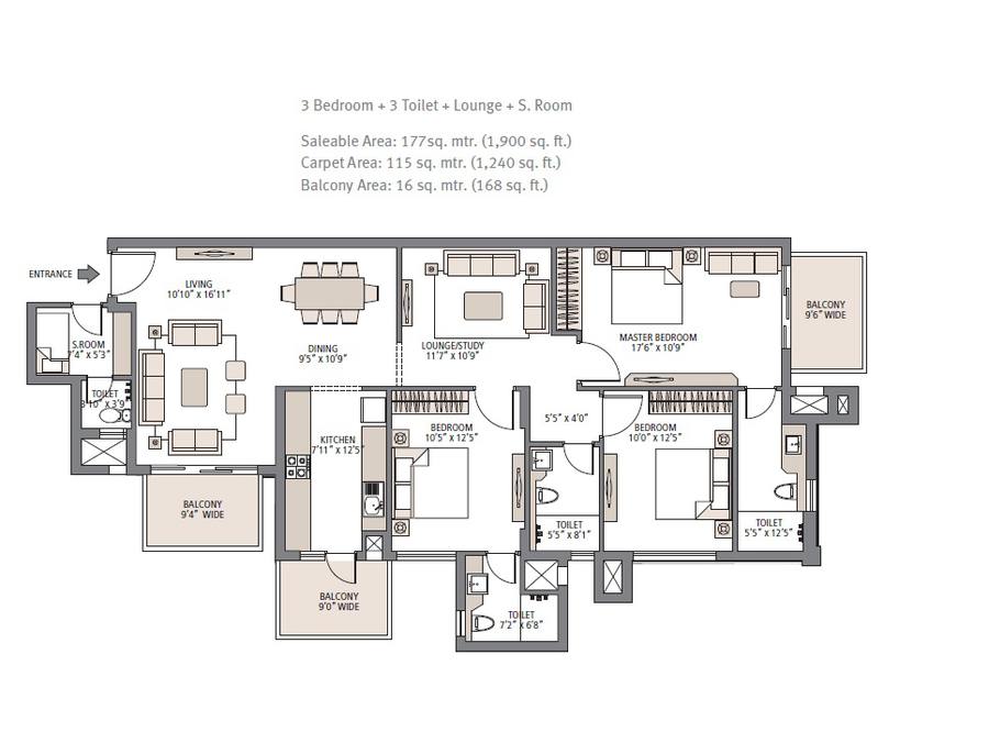 Floor plan, Emaar Palm Gardens