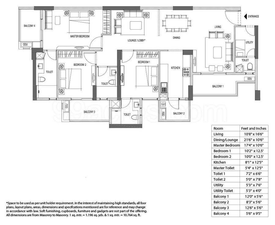 Floor plan, Emaar Palm Heights
