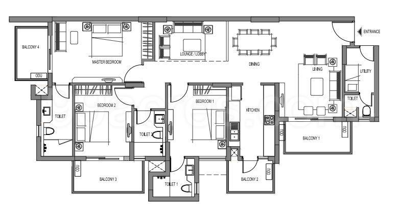 Floor plan, Emaar Palm Premier