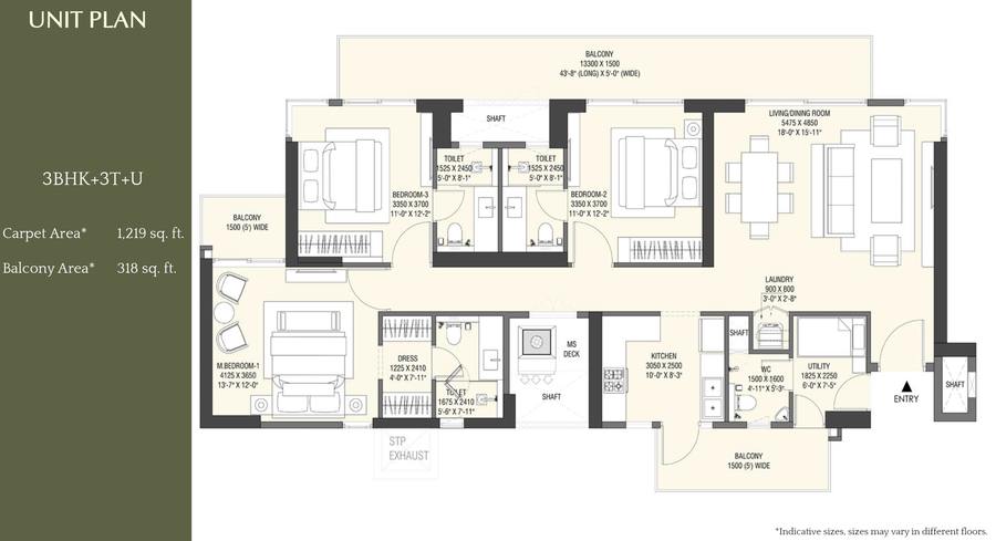 Floor plan, Emaar Serenity Hills