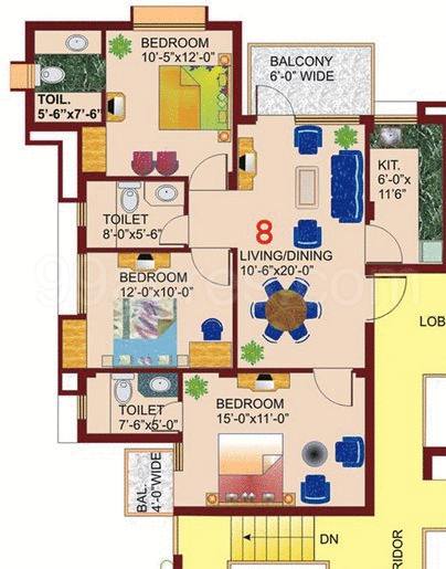 Floor plan, Eros Rosewood City
