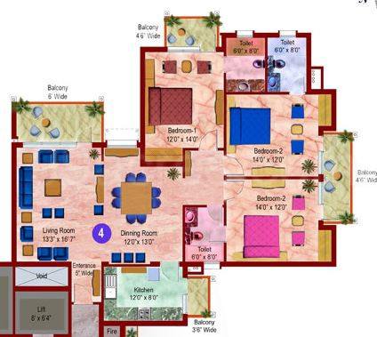 Floor plan, Eros Wembley Estate