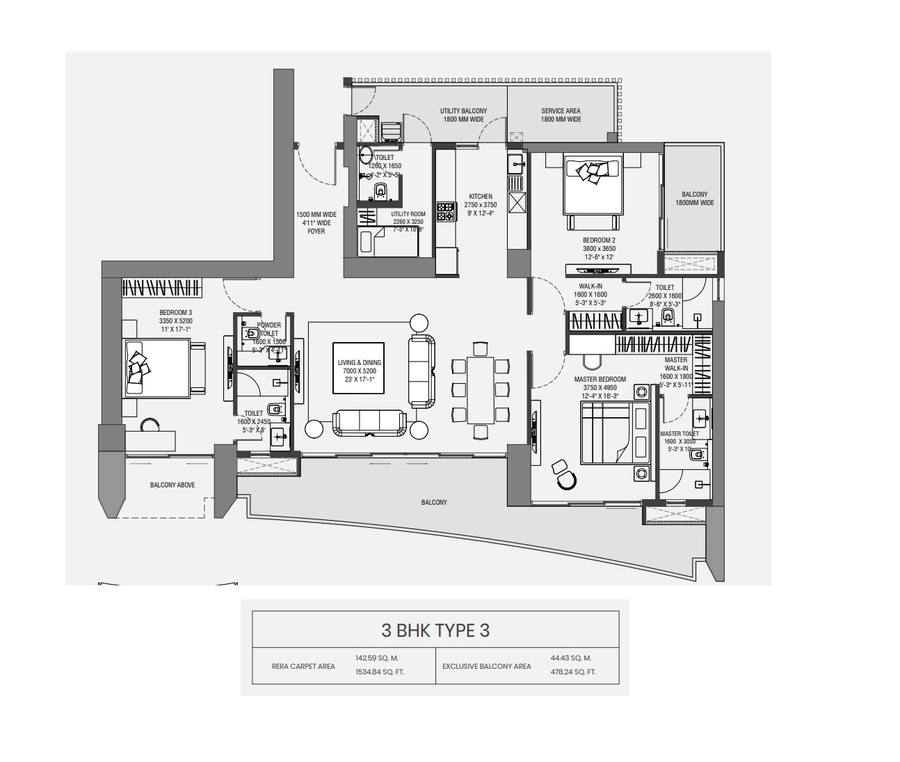 Floor plan, Experion The Trillion