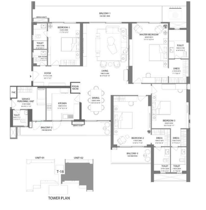 Floor plan, Experion Windchants Nova