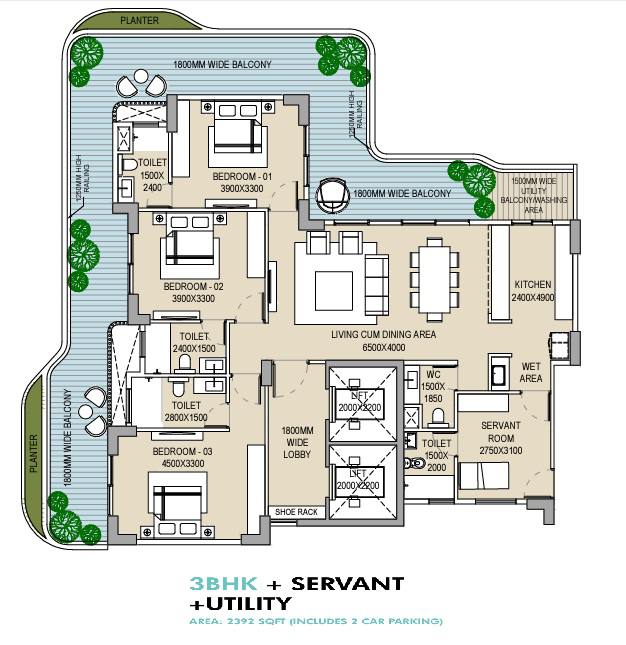Floor plan, Ganga Anantam