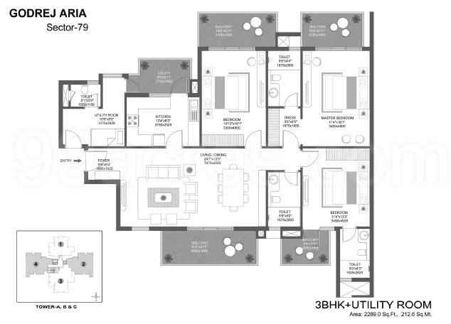 Floor plan, Godrej Aria
