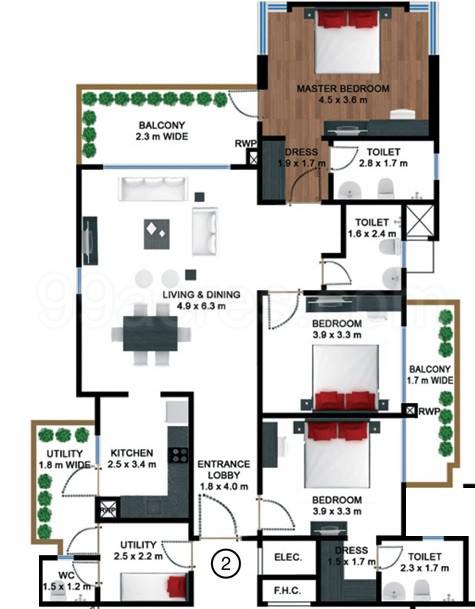 Floor plan, Godrej Frontier