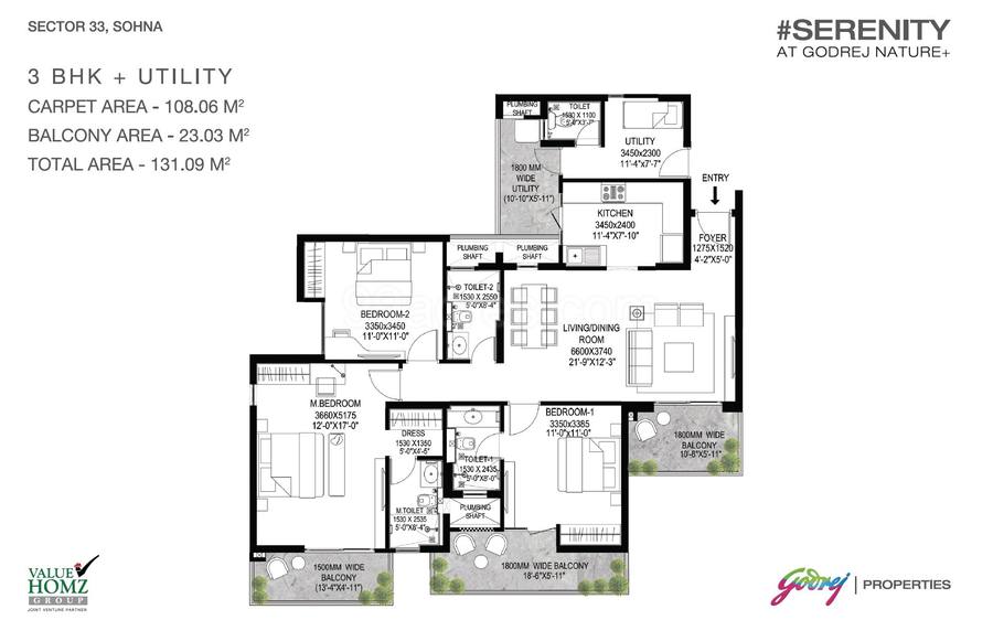 Floor plan, Godrej Nature Plus Serenity