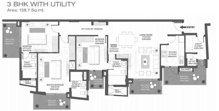 Floor plan, Godrej Oasis