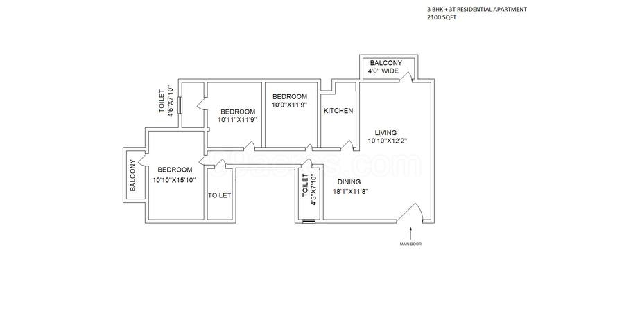 Floor plan, Hamlin Apartments