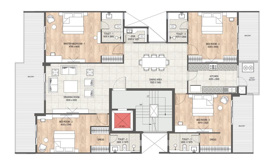 Floor plan, Independent Floors at DLF City Phase 4
