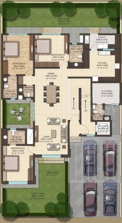 Floor plan, International City by Sobha Phase 1