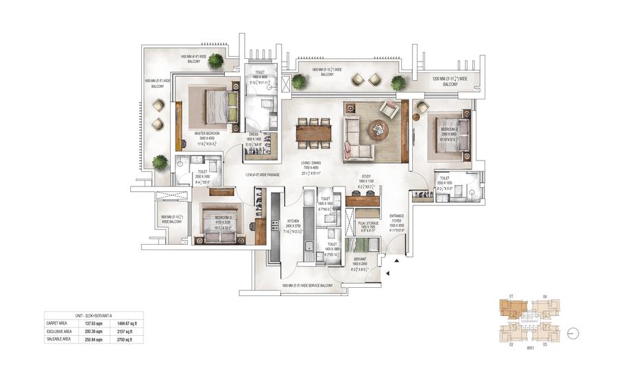 Floor plan, Krisumi Waterside Residences