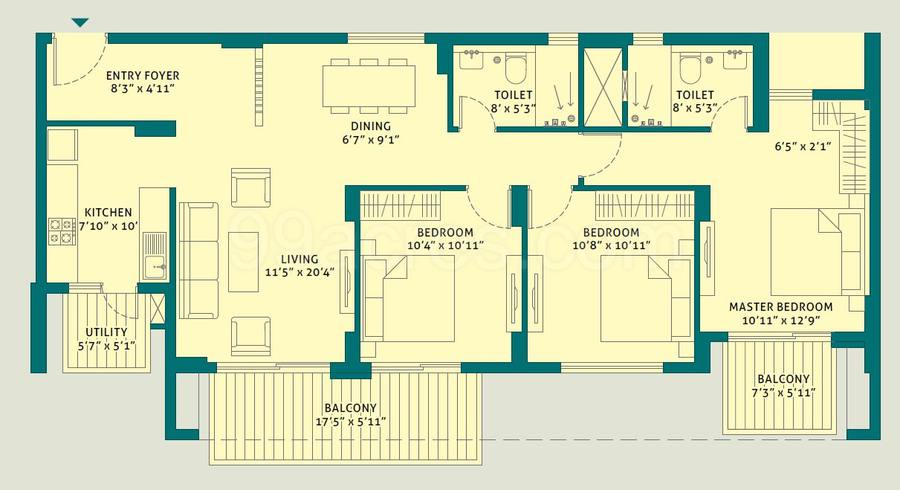 Floor plan, La Vida by Tata Housing