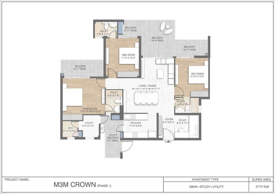 Floor plan, M3M Crown