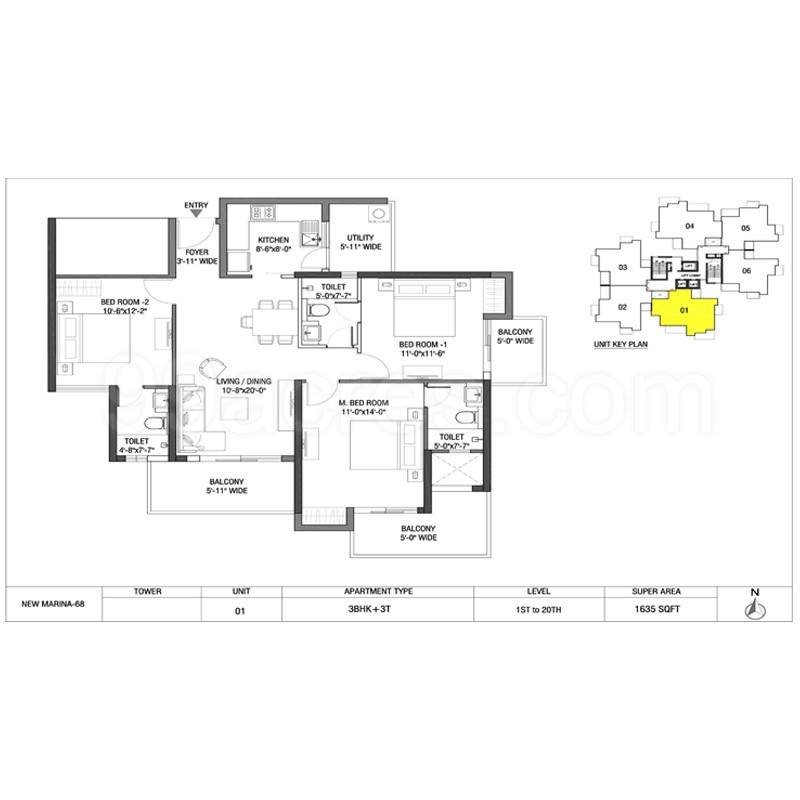 Floor plan, M3M Flora