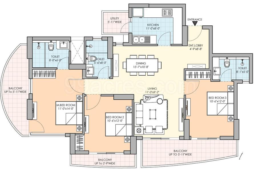 Floor plan, M3M Ikonic