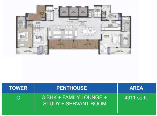 Floor plan, M3M Mansion
