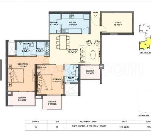 Floor plan, M3M Sky Lofts