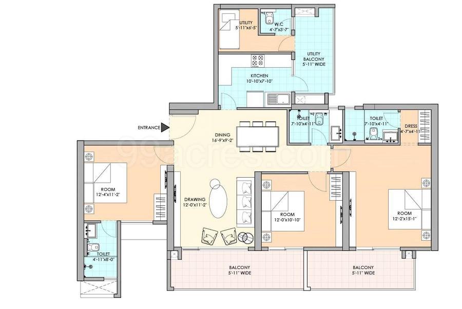 Floor plan, M3M Skycity