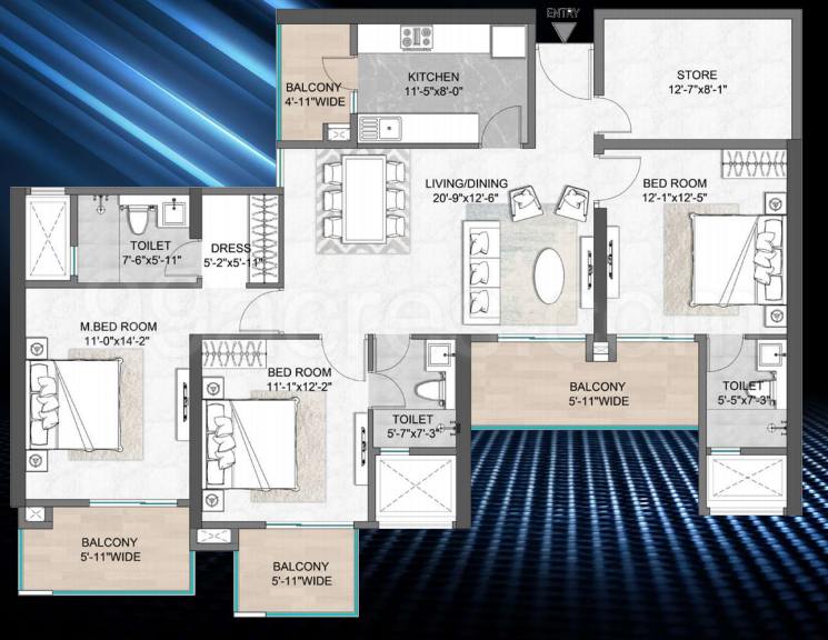 Floor plan, M3M Skywalk
