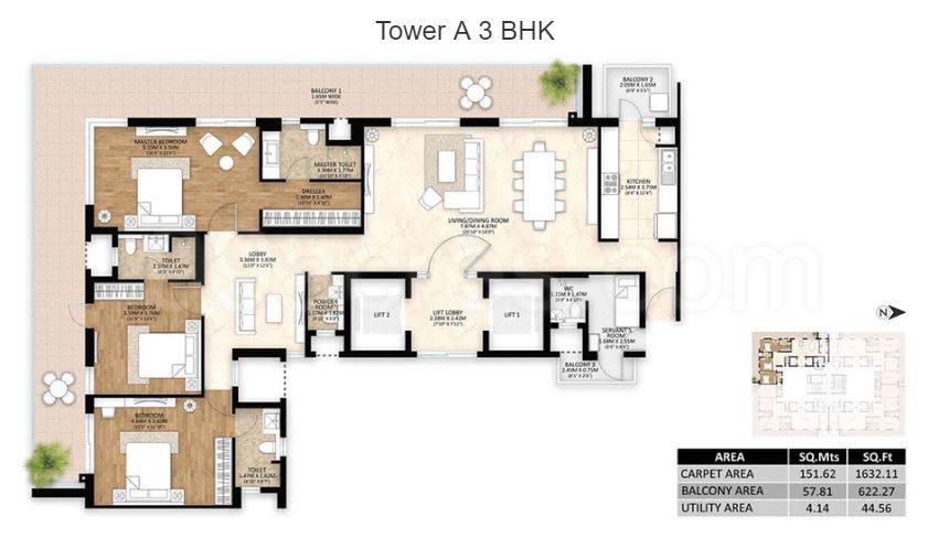 Floor plan, Mahindra Luminare