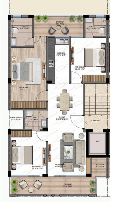 Floor plan, Meffier Garden Residency