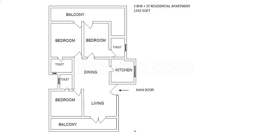 Floor plan, Mittal Cosmos Executive Apartments