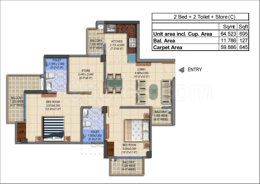 Floor plan, MRG The Balcony