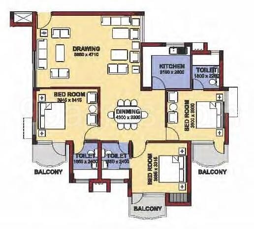 Floor plan, NBCC Heights
