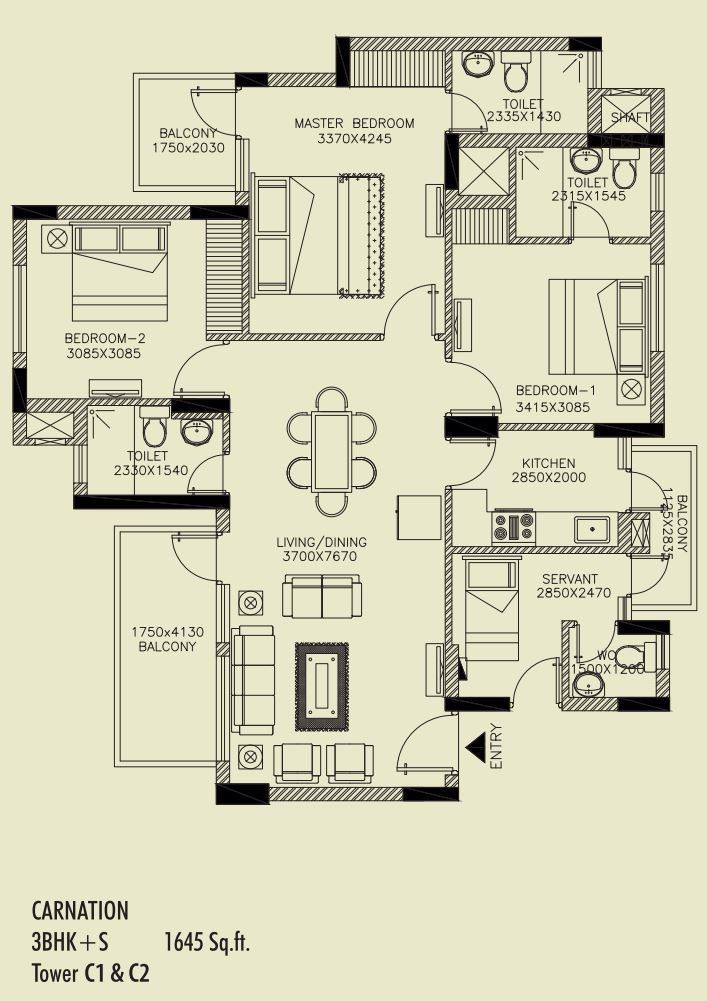 Floor plan, Orris Carnation Residency