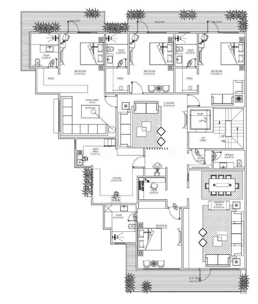 Floor plan, Palm Floor
