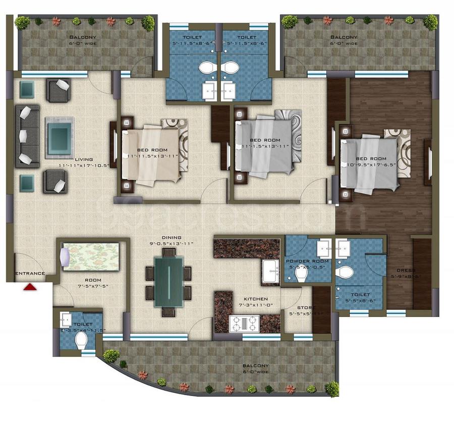 Floor plan, Pareena Coban Residences