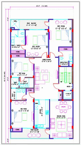 Floor plan, Pinnacle Luxury Builder Floors