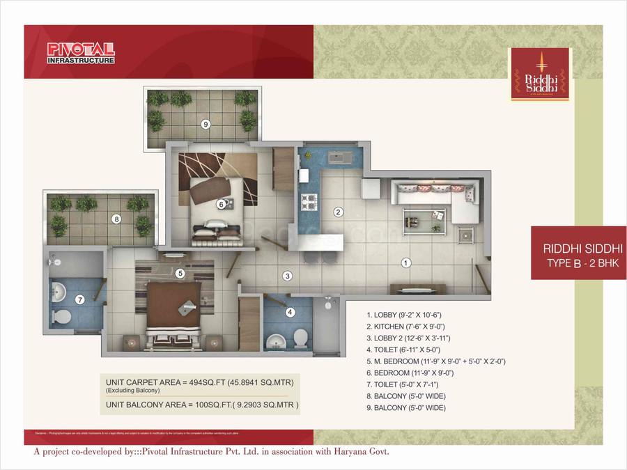 Floor plan, Pivotal Riddhi Siddhi