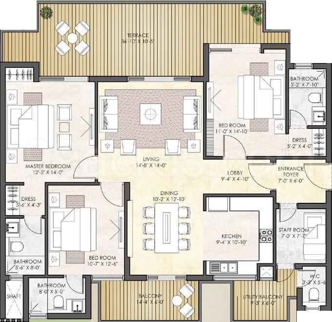 Floor plan, Puri Diplomatic Greens