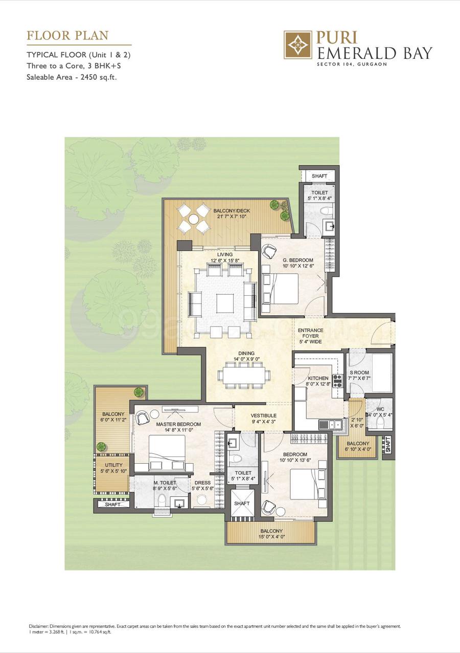 Floor plan, Puri Emerald Bay
