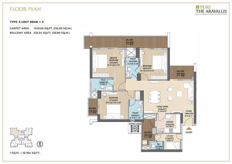 Floor plan, Puri The Aravallis